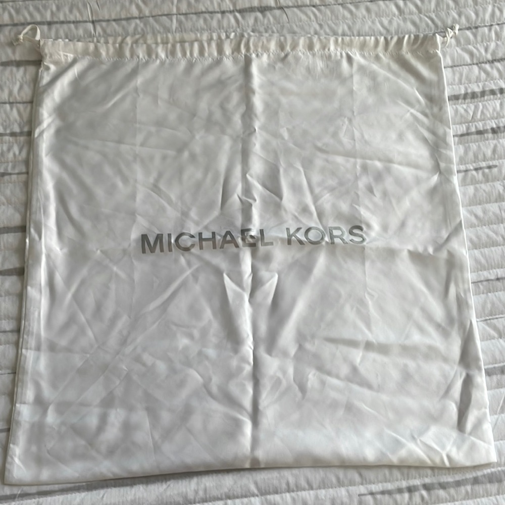 White Satin Michael Kors Drawstring Dust Bag
